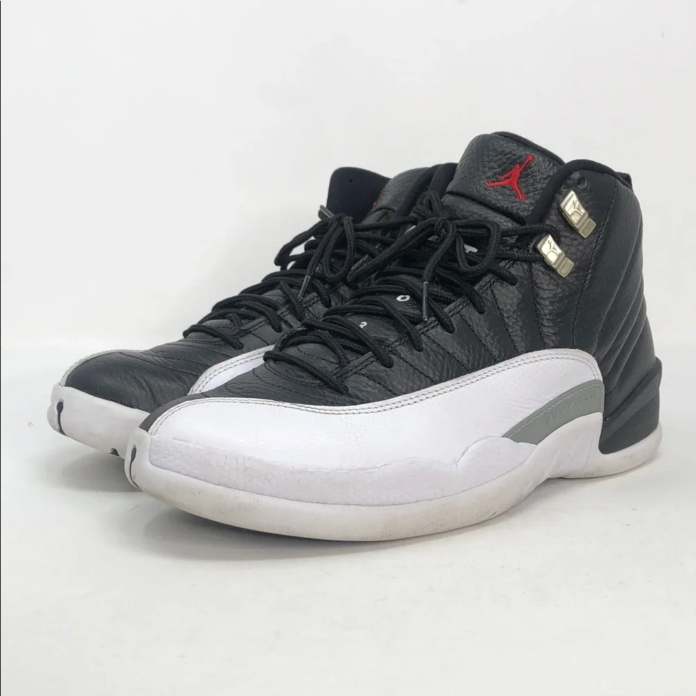 Air Jordan 12 Retro Playoffs CT8013-006 Black Varsity Red Sneakers - Size 10